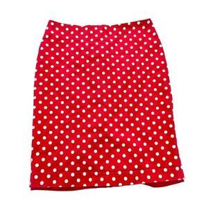 Talbots Red Polka Dot Pencil Straight Skirt Size 4